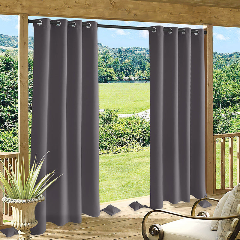 Waterdicht Outdoor Gordijn met Gewichtszakken - Blackout Privacy & UV-Bescherming voor Terras & Veranda