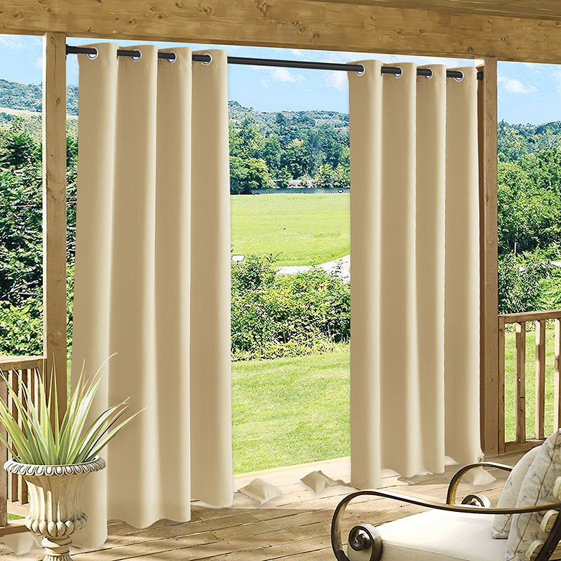 Waterdicht Outdoor Gordijn met Gewichtszakken - Blackout Privacy & UV-Bescherming voor Terras & Veranda