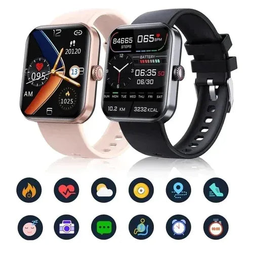 Slimme Multifunctionele Sporthorloge met Hartslagmeter en Slaaptracking - Zwart/Roze - Waterdicht Fitness Horloge voor Actieve Levensstijl