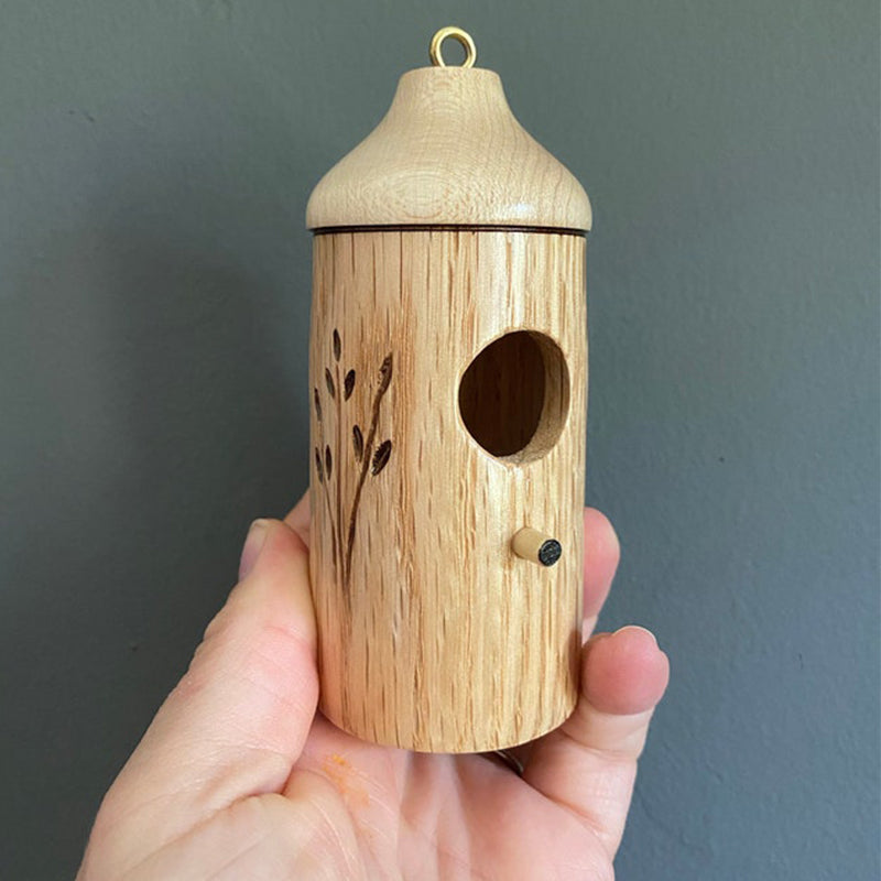 Houten Kolibrihuisje met Natuurlijk Ontwerp - Handgemaakte Nestplek voor Vogels