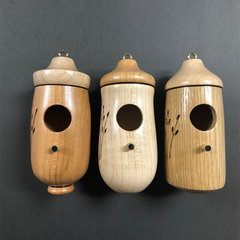 Houten Kolibrihuisje met Natuurlijk Ontwerp - Handgemaakte Nestplek voor Vogels