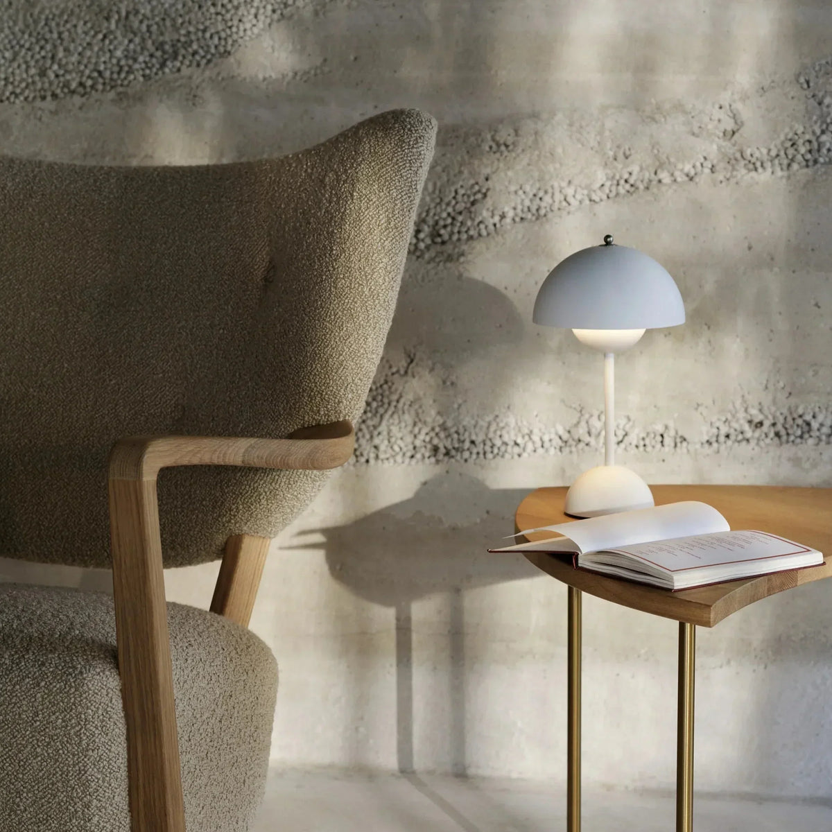 Tafellamp paddenstoel LED USB oplaadbaar draadloos nachtkastje bureau sfeerlicht interieur