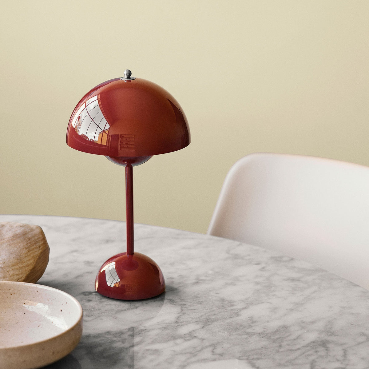 Tafellamp paddenstoel LED USB oplaadbaar draadloos nachtkastje bureau sfeerlicht interieur