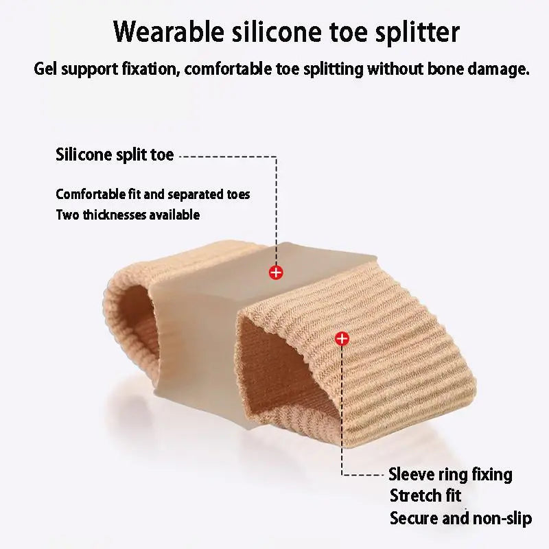 Teenspreiderset Siliconen voor Hallux Valgus en Overlappende Tenen - Zachte Correctie & Pijnverlichting