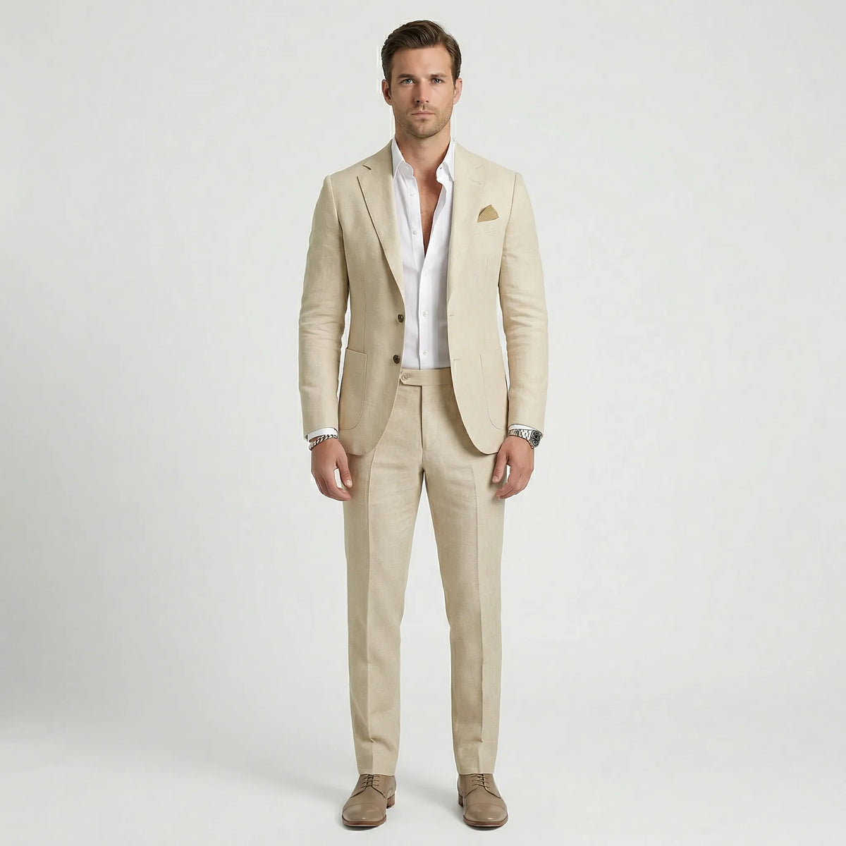 Tweedelig Herenkostuum Jasje en Pantalon Business Formeel Zwart Grijs Beige Bordeaux Bruiloft Werk S-5XL