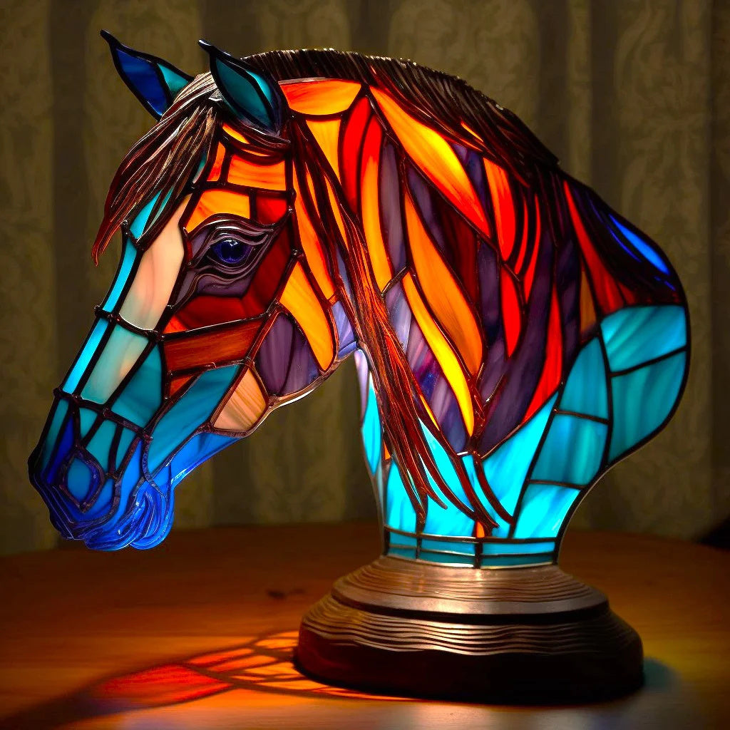 Decoratieve Tafellamp Glas Tiermotief LED-verlichting 20x15x12cm Handgemaakt Buntglas Sfeerlamp Woonkamer