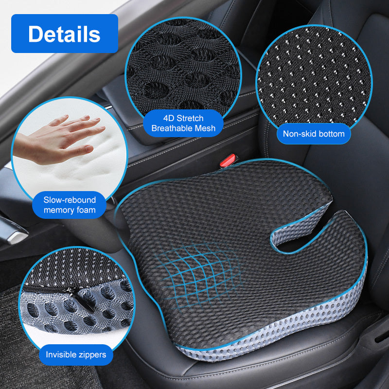 Ergonomisch Driehoekig Autositkussen Memory Foam - Ergonomische Zitsteun met Drukverlichting voor Auto Stoel Kantoor Bureaustoel