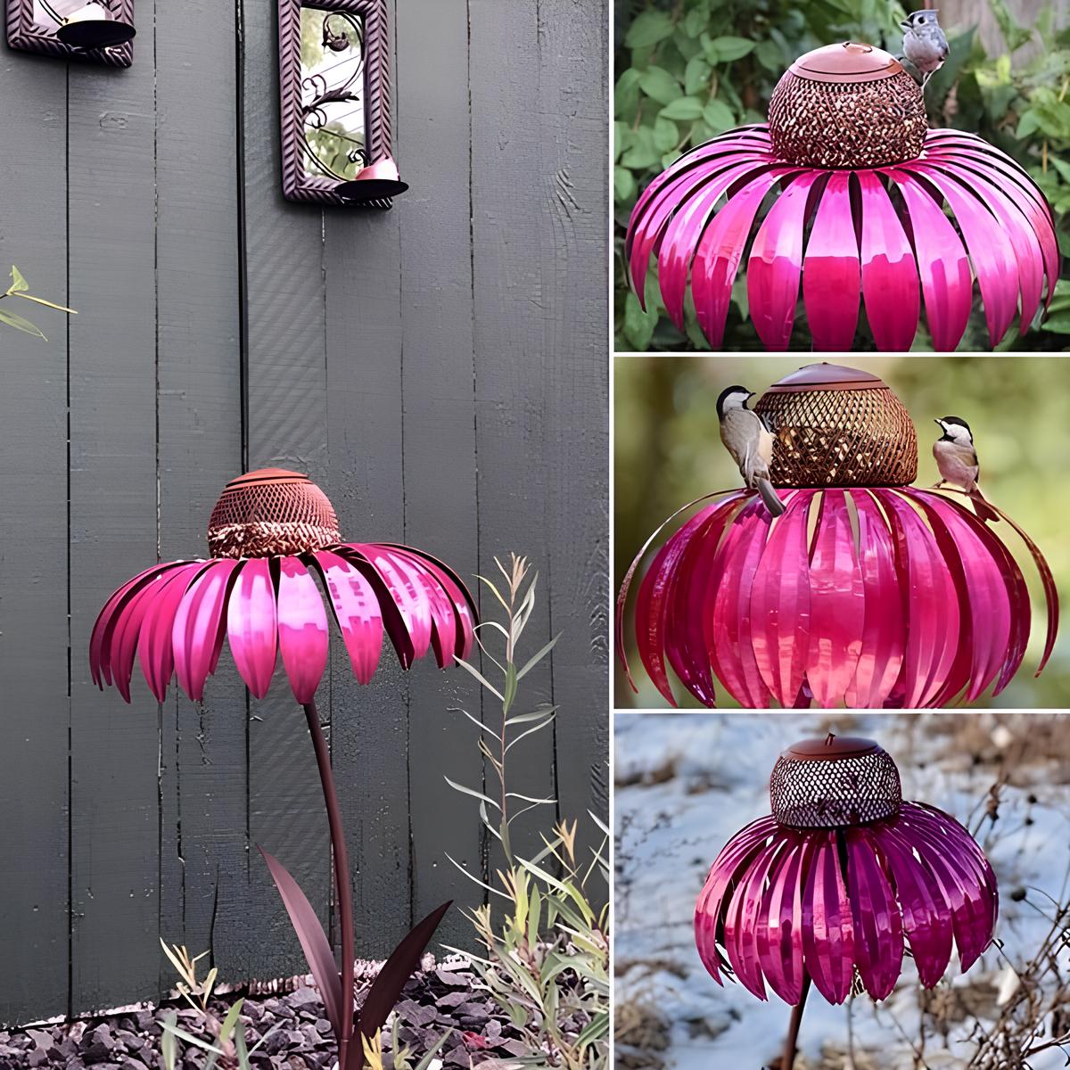 Decoratieve Vogelvoeder voor de Tuin - Metalen Vogelvoerhouder op Steker voor Buiten