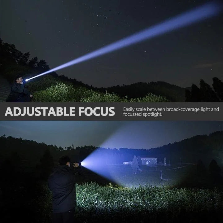 Oplaadbare LED Zaklamp 90000 Lumen Telescopisch USB Aluminium Waterdicht Buiten Camping Jacht Zoeklicht