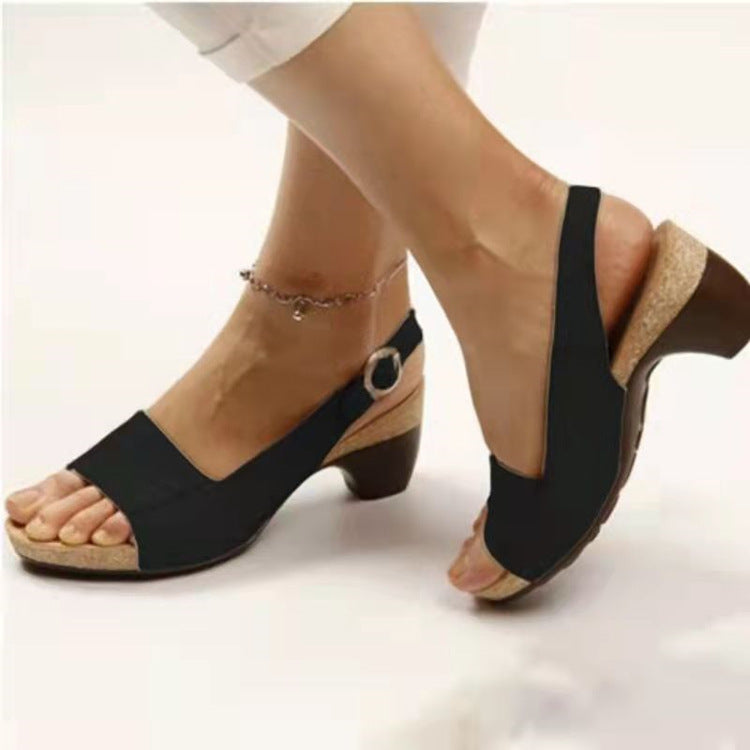 Dames Peep Toe Sandalen met Hak - Comfortabel & Stijlvol voor Elke Gelegenheid