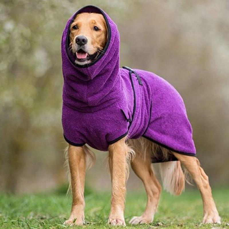 Verstelbare Badjas voor Huisdieren - Sneldrogende Handdoek voor Honden en Katten - Zachte Microvezel Pluche Absorberend - Beugel Halsband Design