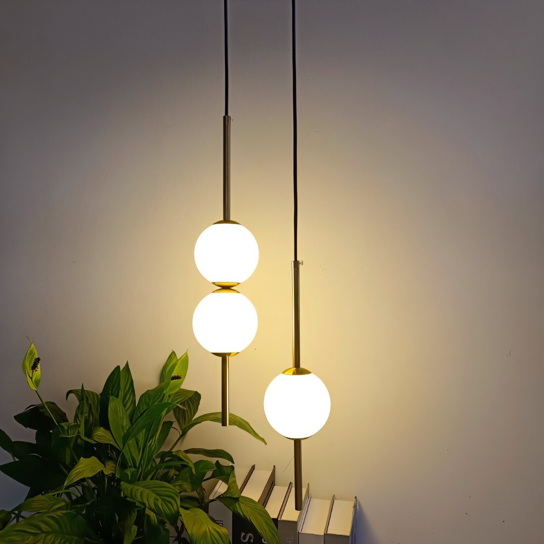 Moderne Hanglamp van Glas & Metaal - Scandinavisch Design (1 of 2 Lichtpunten)