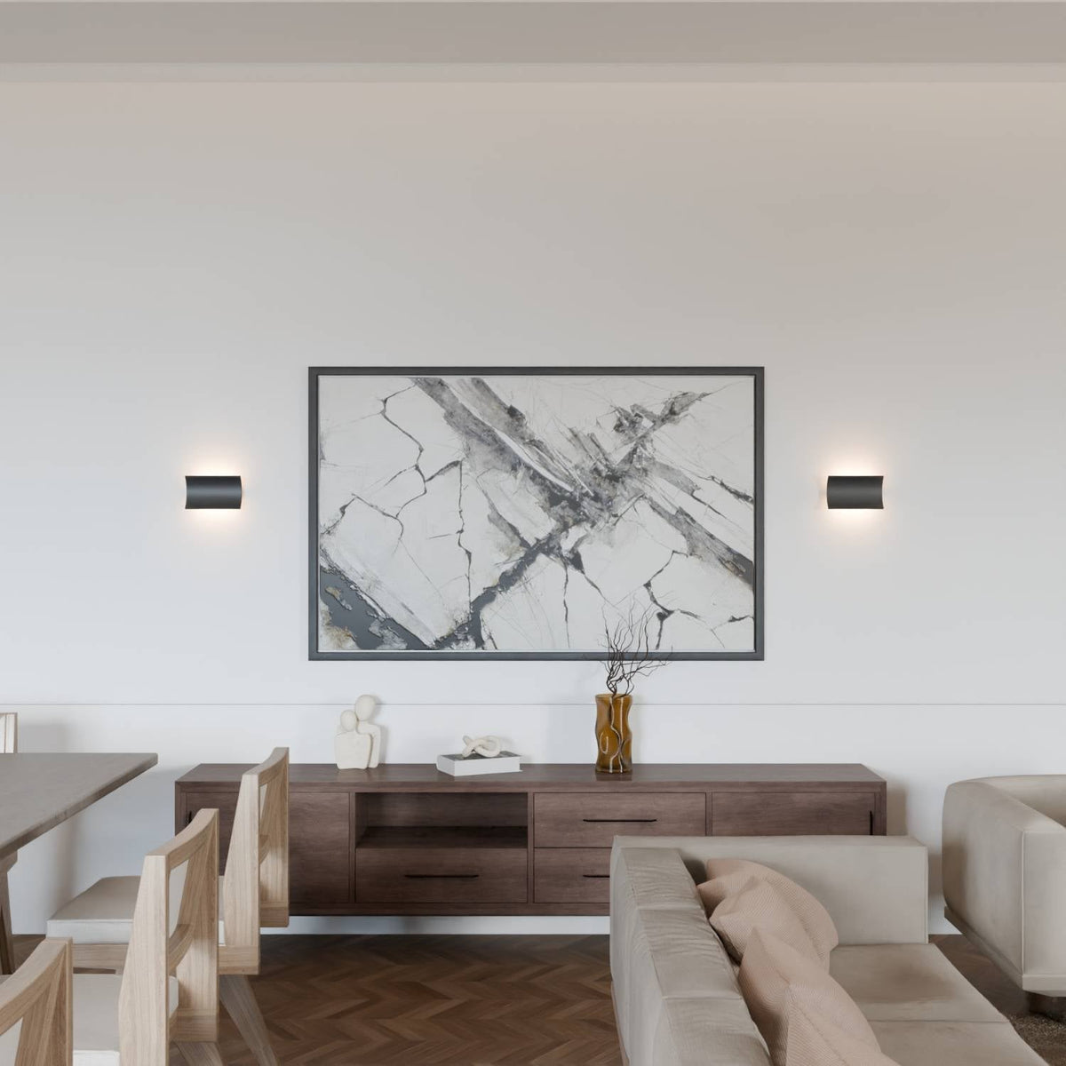 Elegante led wandlamp met warm indirect licht voor binnen en beschut buiten