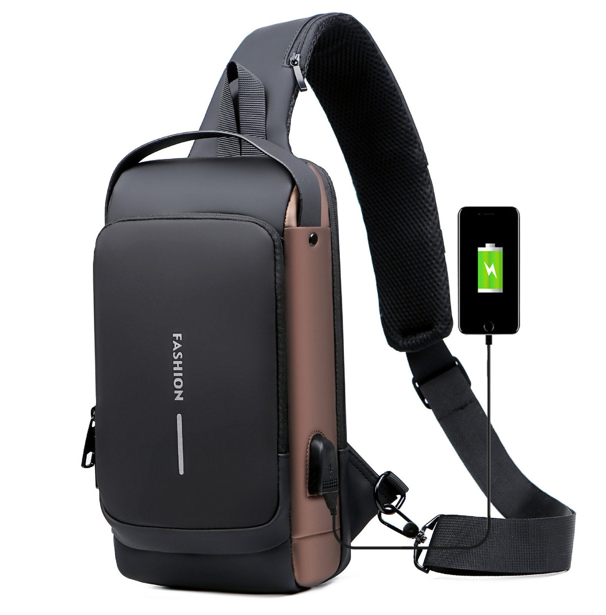 Crossbody Schoudertas met USB Oplaadpoort en Cijferslot Waterafstotend voor Reizen Werk en Dagelijks Gebruik