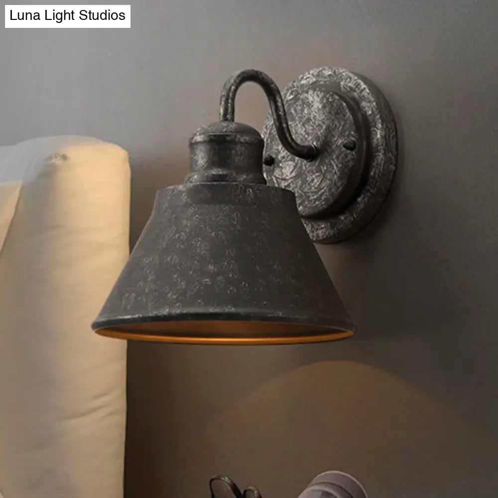Wandlamp Kegel Metaal Vintage Zilver Industrieel E26/E27 Fitting Directe Bedrading Slaapkamer Woonkamer