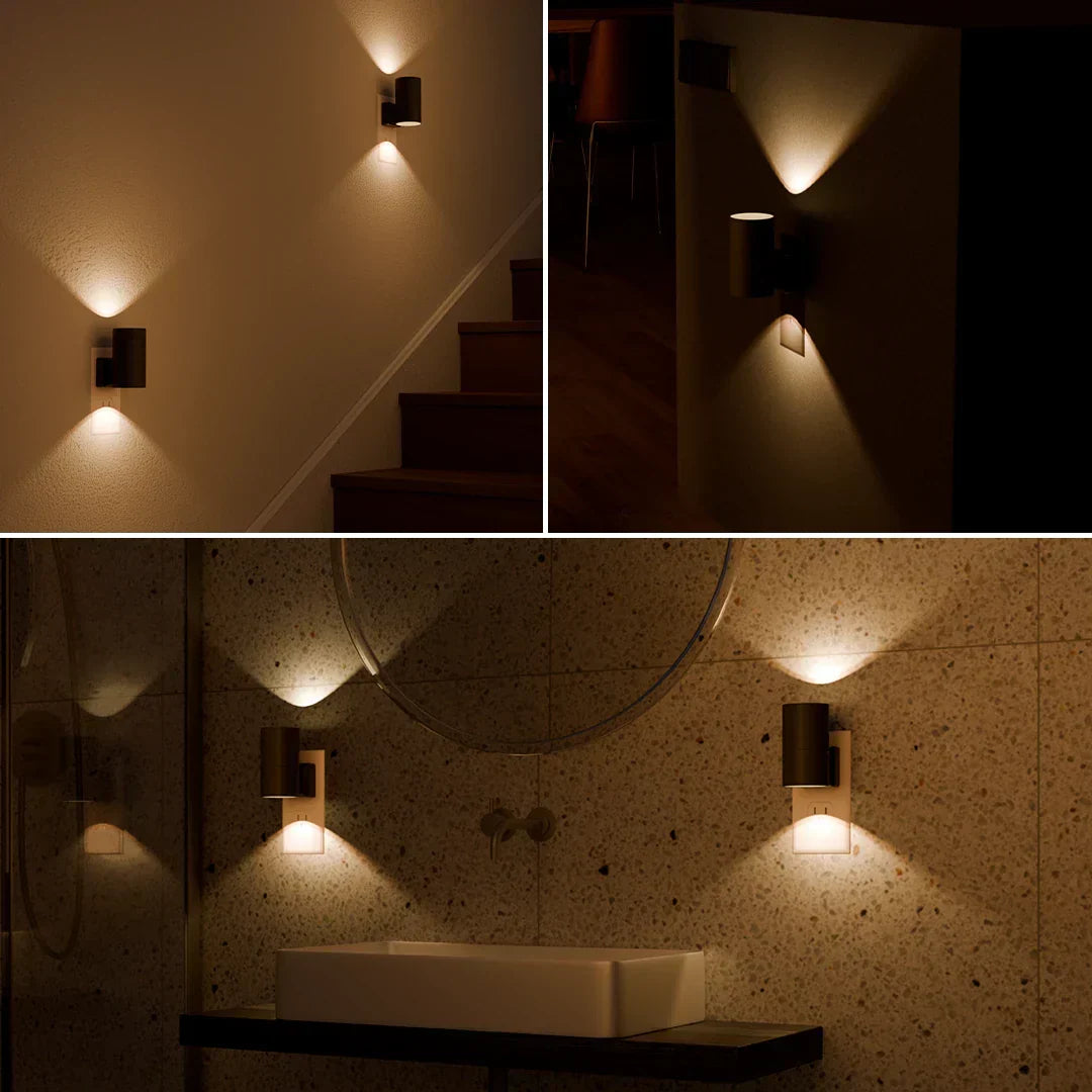 Dimbare Sensorlamp voor in Stopcontact - Warm Wit LED Nachtlampje met Automatische Dag-Nachtsensor