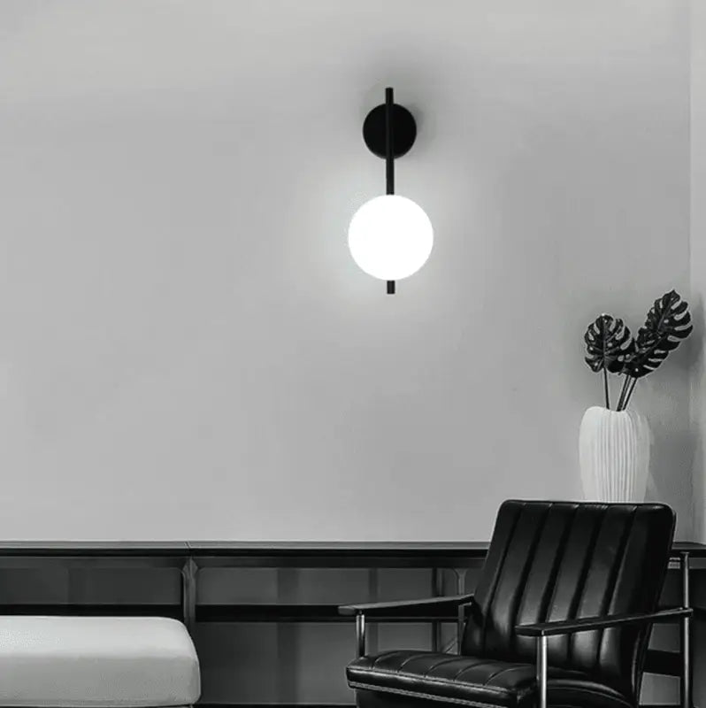 Wandlamp Bol Glas Industrieel Zwart Goud E27 15x58cm Verstelbaar Woonkamer Slaapkamer