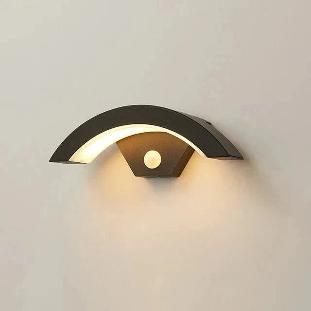Gebogen LED Wandlamp met Bewegingssensor Buitenverlichting Aluminium Waterdicht IP65 Tuinverlichting 18W-30W
