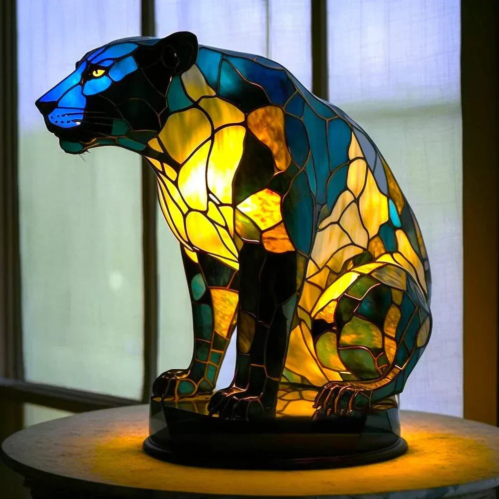 Glas-in-lood Dierenlamp Meerkleurig 30cm Tafelverlichting Decoratief Woonkamer Slaapkamer Nachtlampje
