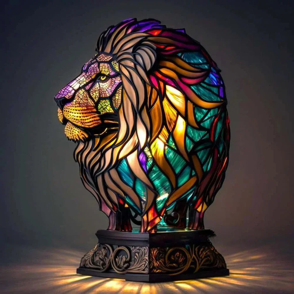Glas-in-lood Dierenlamp Meerkleurig 30cm Tafelverlichting Decoratief Woonkamer Slaapkamer Nachtlampje