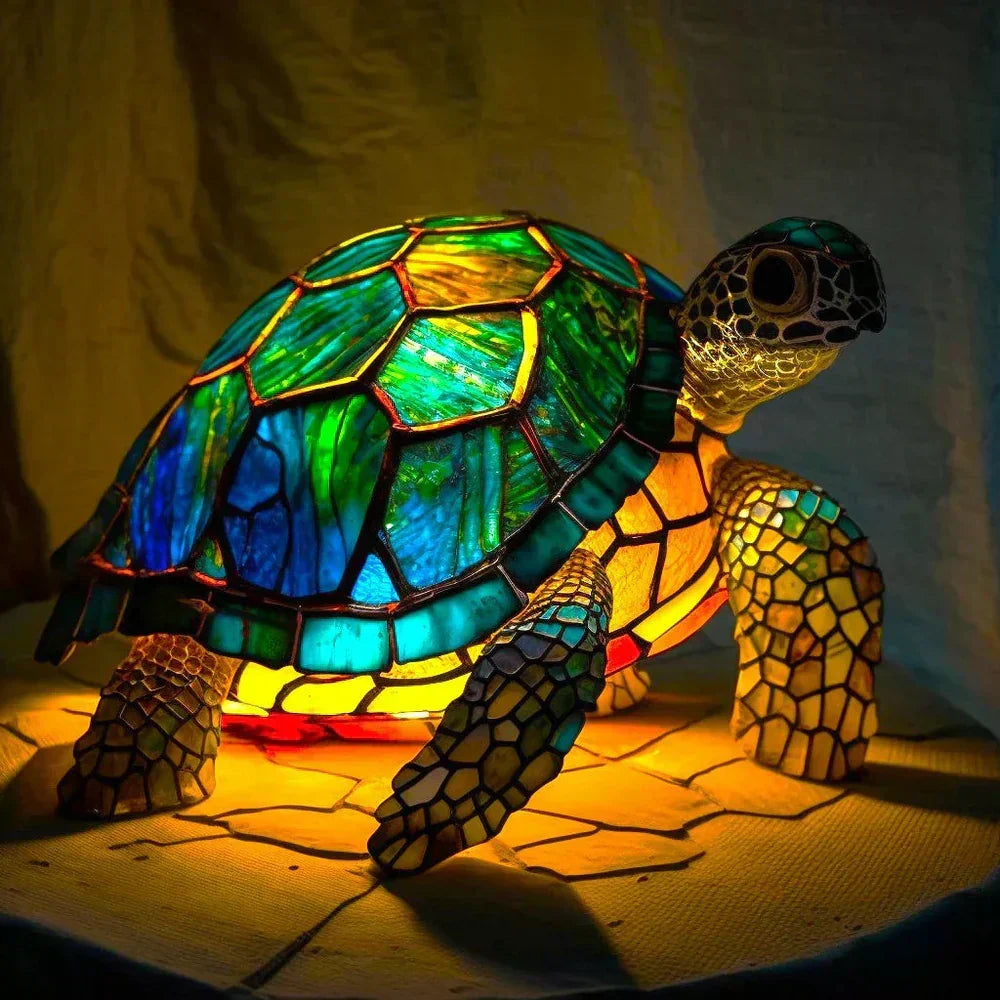 Glas-in-lood Dierenlamp Meerkleurig 30cm Tafelverlichting Decoratief Woonkamer Slaapkamer Nachtlampje