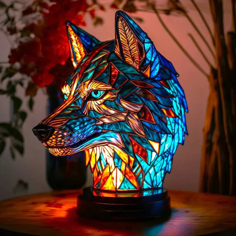 Glas-in-lood Dierenlamp Meerkleurig 30cm Tafelverlichting Decoratief Woonkamer Slaapkamer Nachtlampje