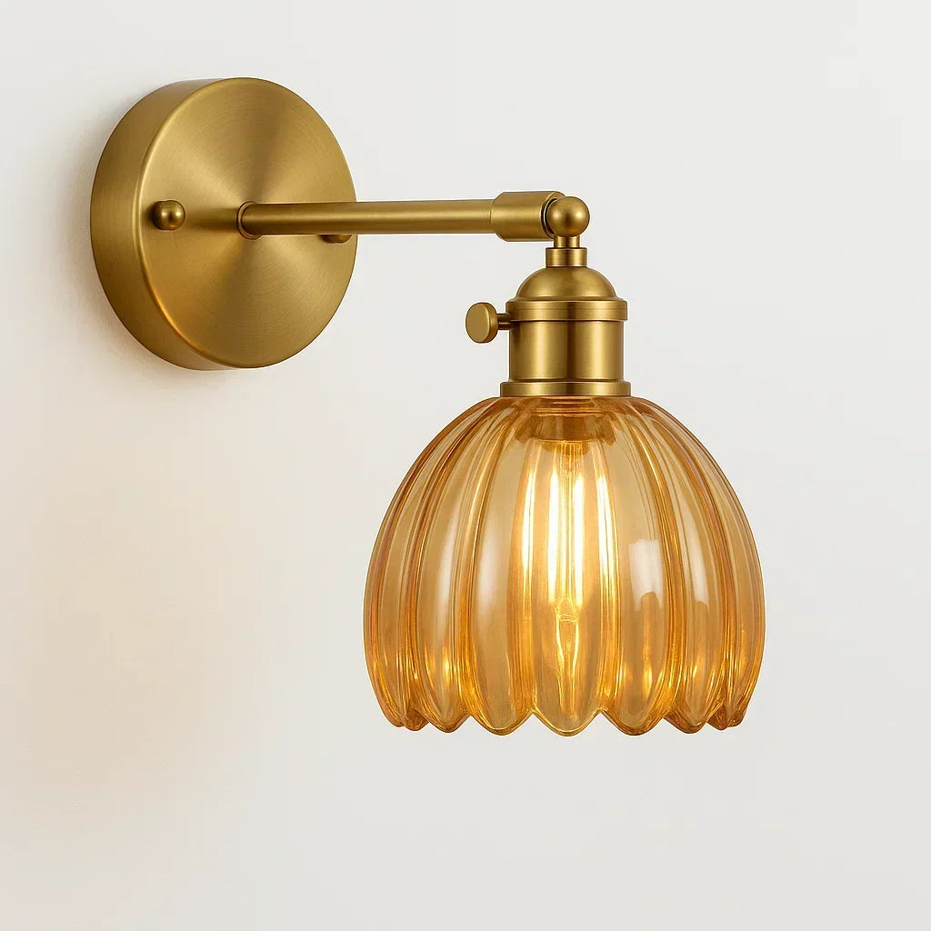 Wandlamp met Glazen Tulpvormige Kap Retro Vintage Sfeerverlichting E26 Fitting voor Woonkamer Slaapkamer