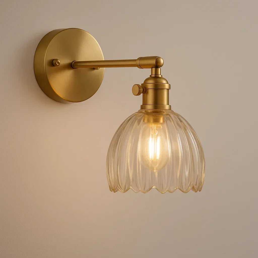 Glazen Tulp Wandlamp Vintage Stijl met E27 Fitting voor Woonkamer Slaapkamer Hal Scandinavisch Retro