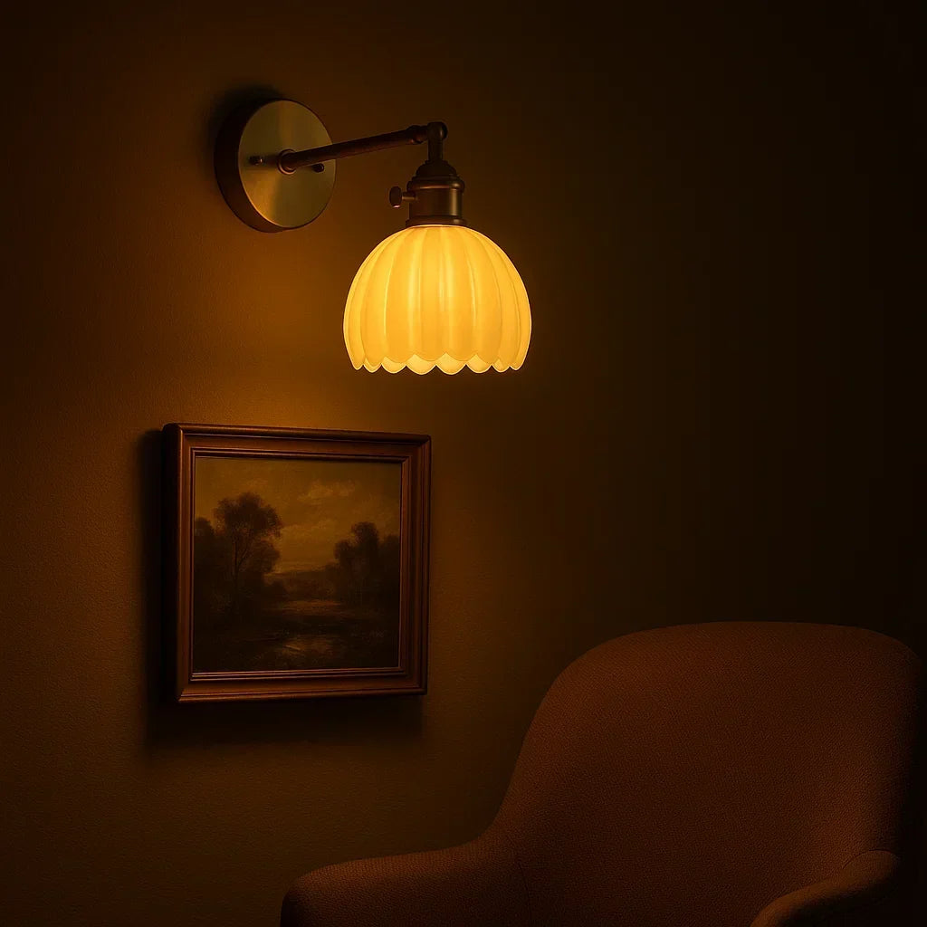 Glazen Tulp Wandlamp Vintage Stijl met E27 Fitting voor Woonkamer Slaapkamer Hal Scandinavisch Retro