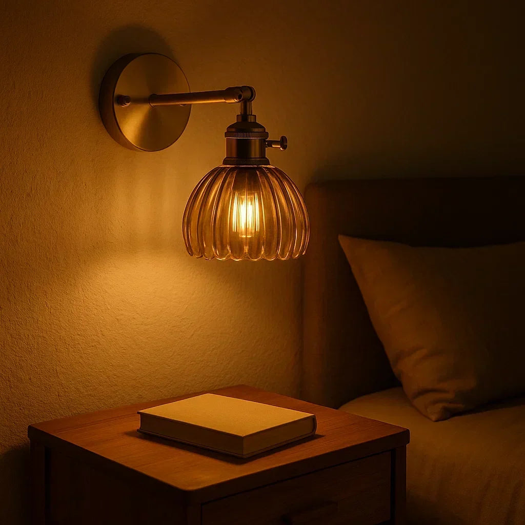 Wandlamp met Glazen Tulpvormige Kap Retro Vintage Sfeerverlichting E26 Fitting voor Woonkamer Slaapkamer