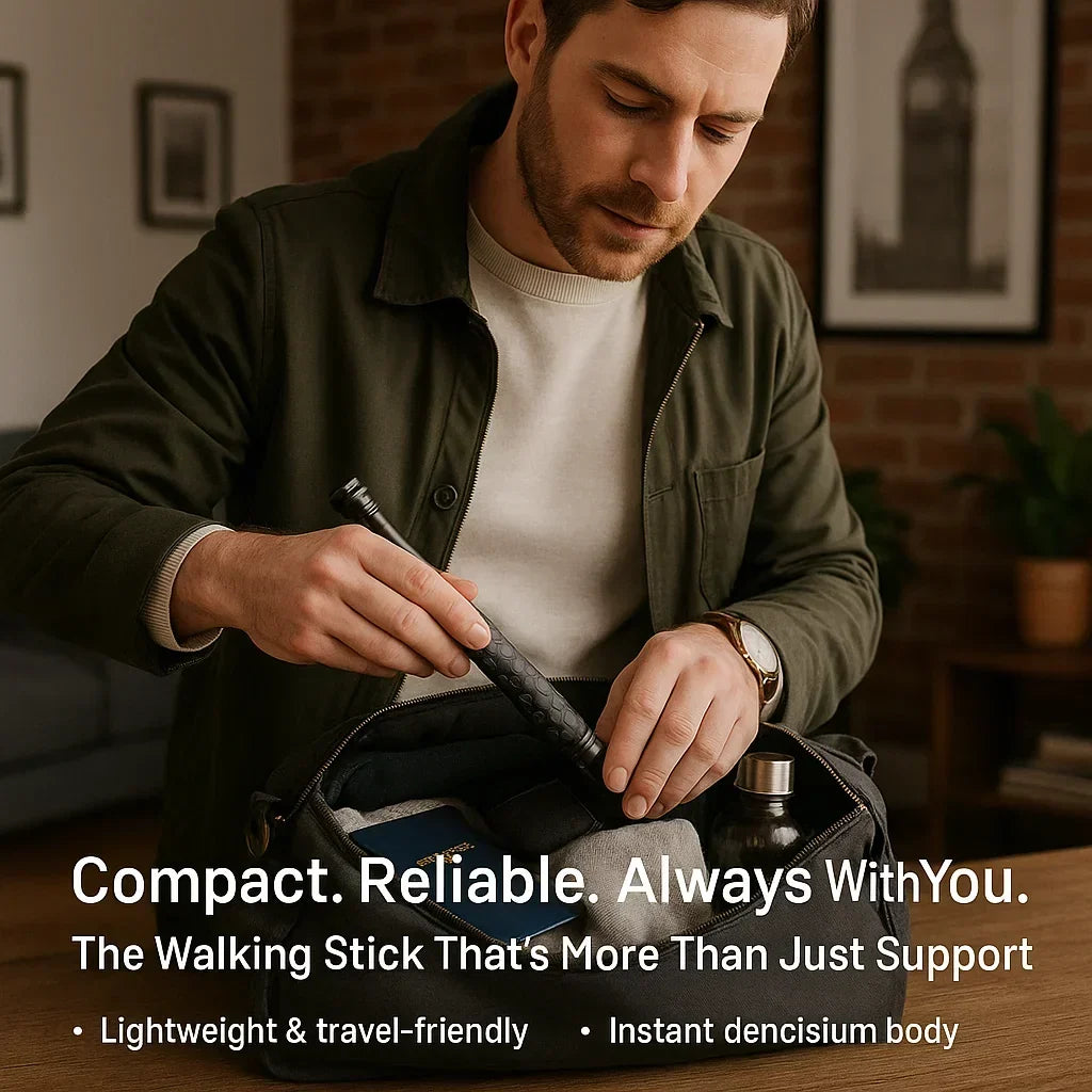 Automatische Zelfverdediging Wandelstok voor Wandelen en Stedelijke Veiligheid - Telescopisch Ontwerp met Anti-Slip Grip