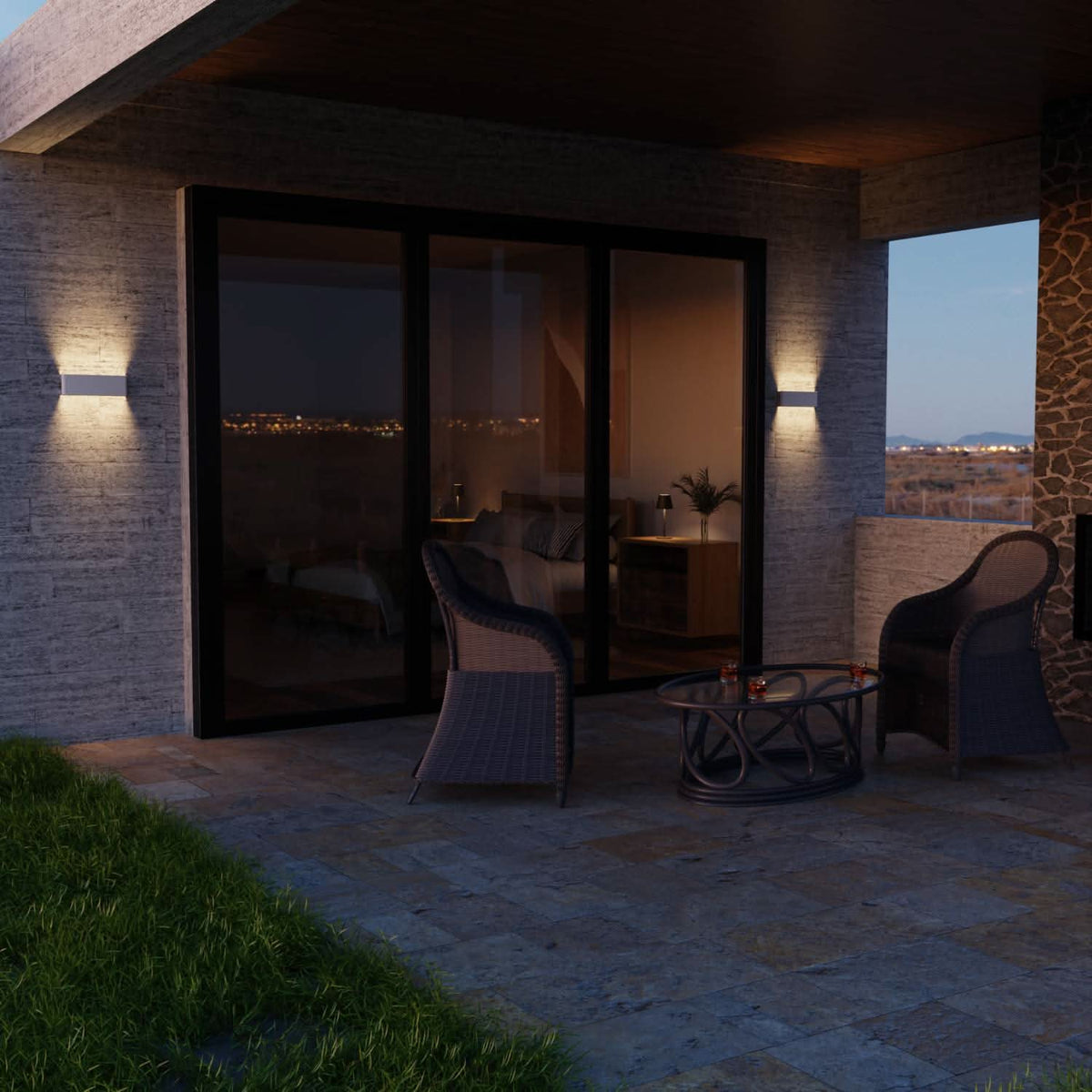 Minimalistische led wandlamp voor buiten en binnen met up-down licht
