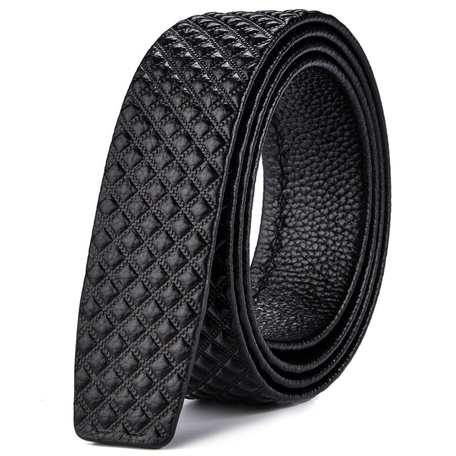 Lederen Riem Heren Zwart Krasbestendig Waterdicht - Echt Rundleer met Moderne Gesp 110-130cm Elegant Design