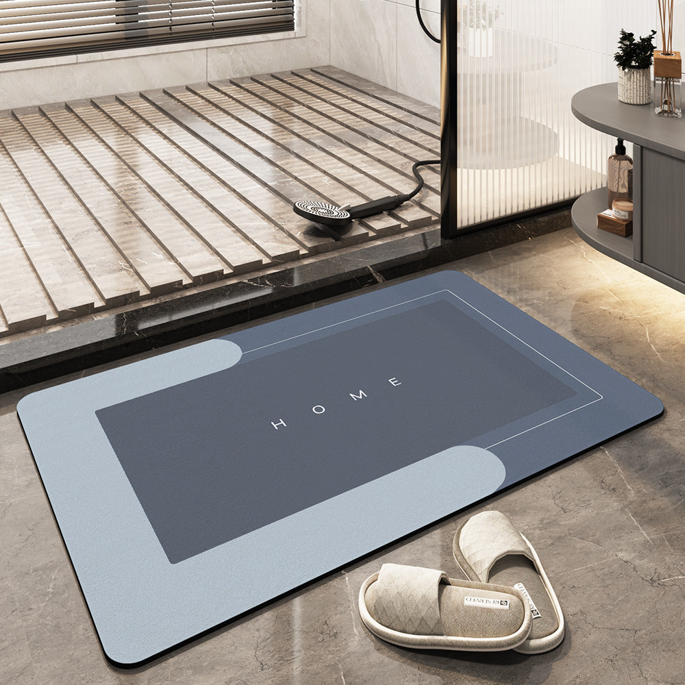 Sneldrogende Badmat met Hoge Absorptiekracht Grijs Beige Blauw Groen Ovaal Rechthoekig Microvezelbadmat voor Douche en Bad Badkamertextiel