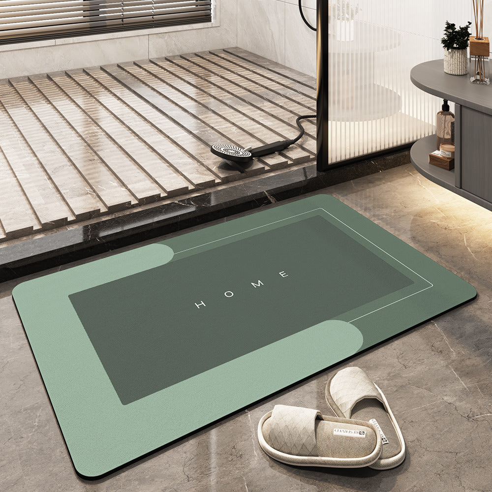 Sneldrogende Badmat met Hoge Absorptiekracht Grijs Beige Blauw Groen Ovaal Rechthoekig Microvezelbadmat voor Douche en Bad Badkamertextiel