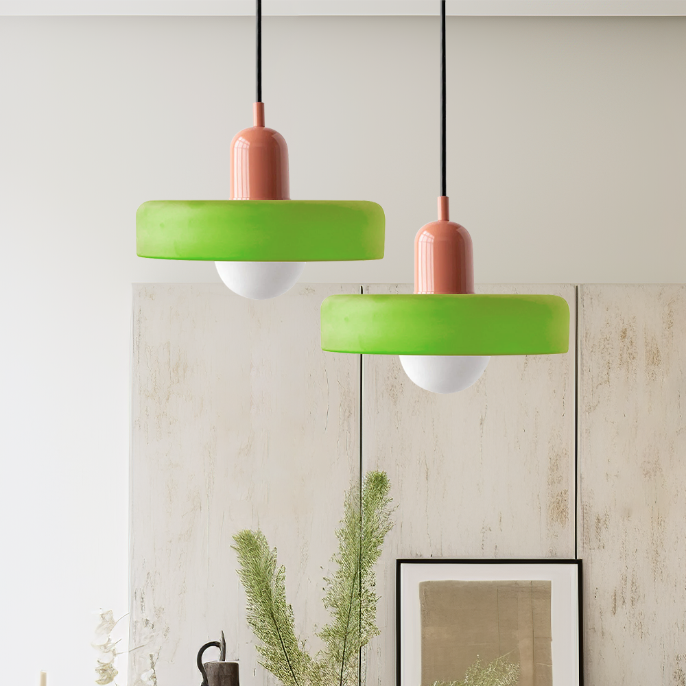 Geometrische Hanglamp Gekleurd Glas E27 Verstelbaar Eettafel Keukeneiland Retro Design Sfeerverlichting