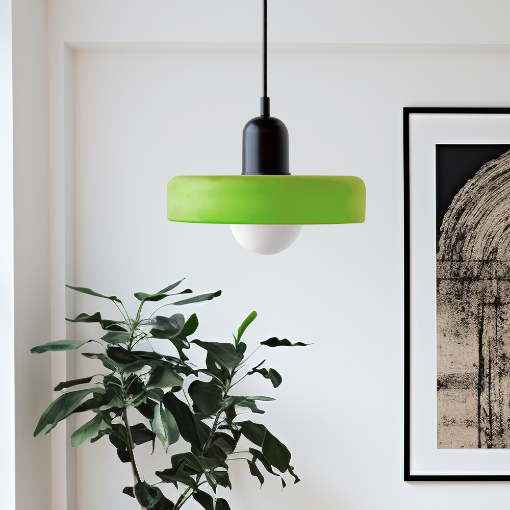 Geometrische Hanglamp Gekleurd Glas E27 Verstelbaar Eettafel Keukeneiland Retro Design Sfeerverlichting