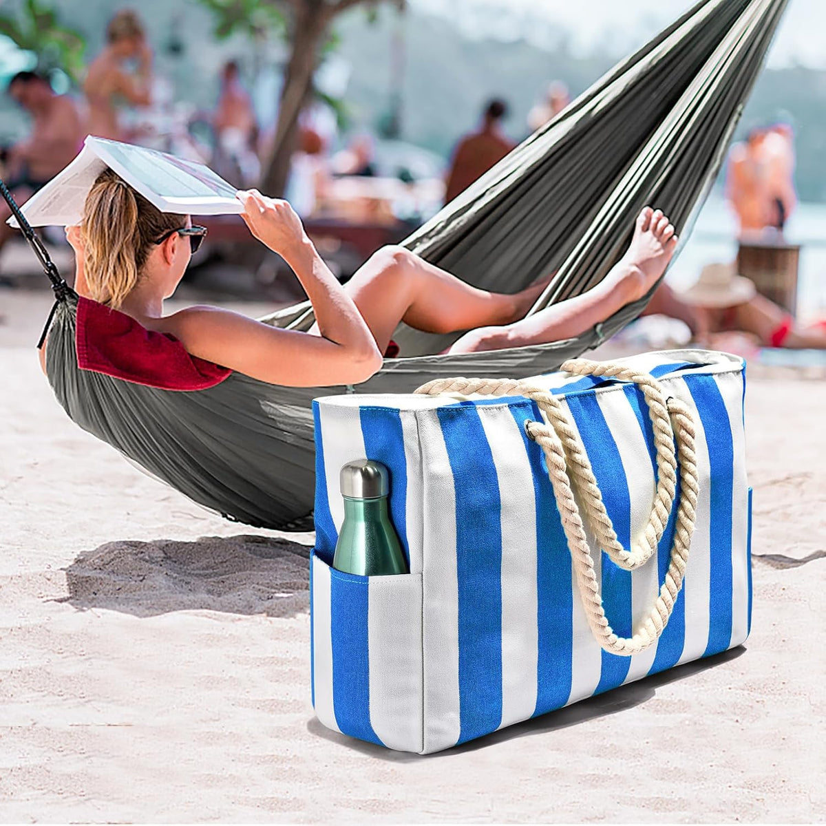 Waterbestendige Strandtas Oversized met Zandwerende Binnenvulling - Perfecte Zomertas voor Strand, Zwembad en Reizen