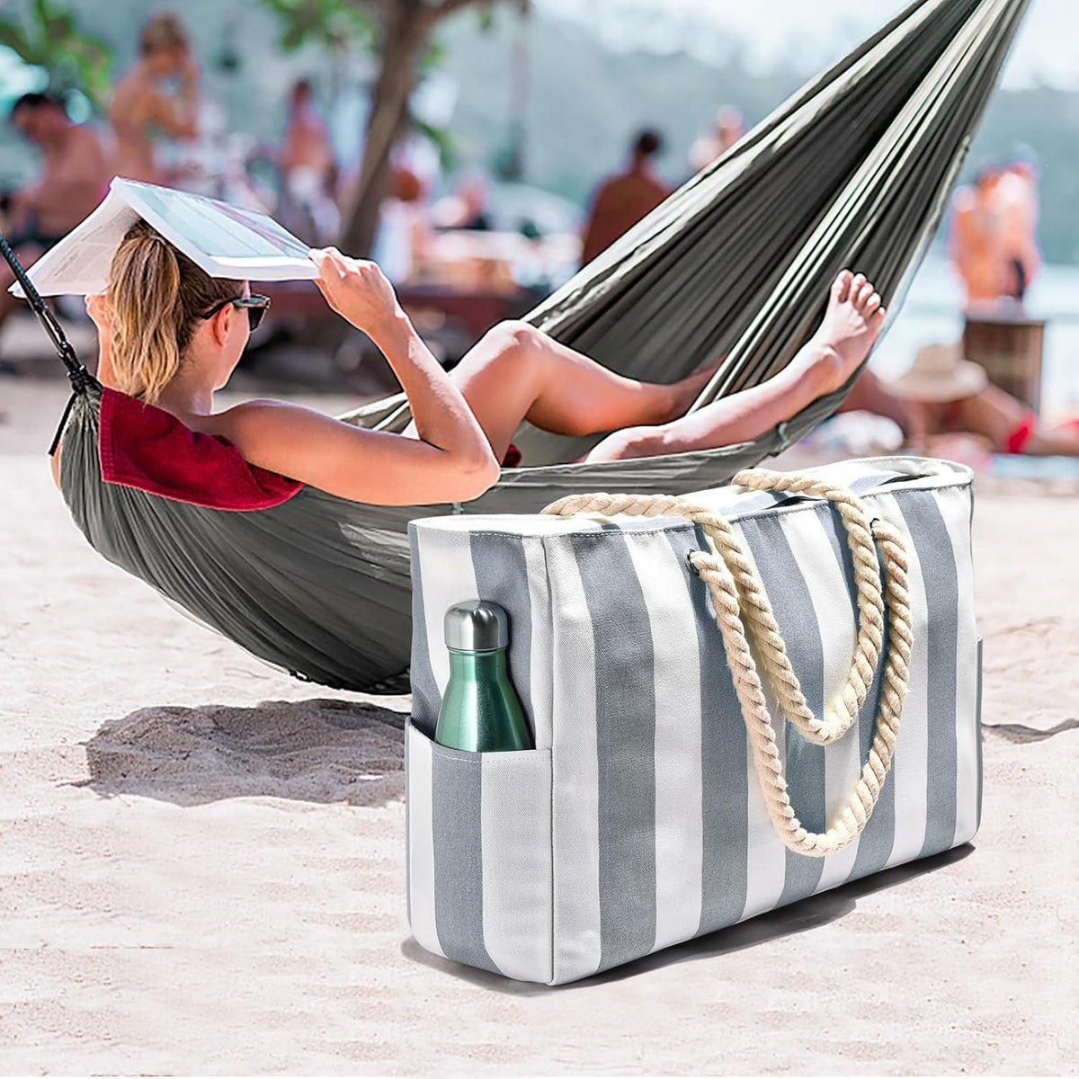 Waterbestendige Strandtas Oversized met Zandwerende Binnenvulling - Perfecte Zomertas voor Strand, Zwembad en Reizen
