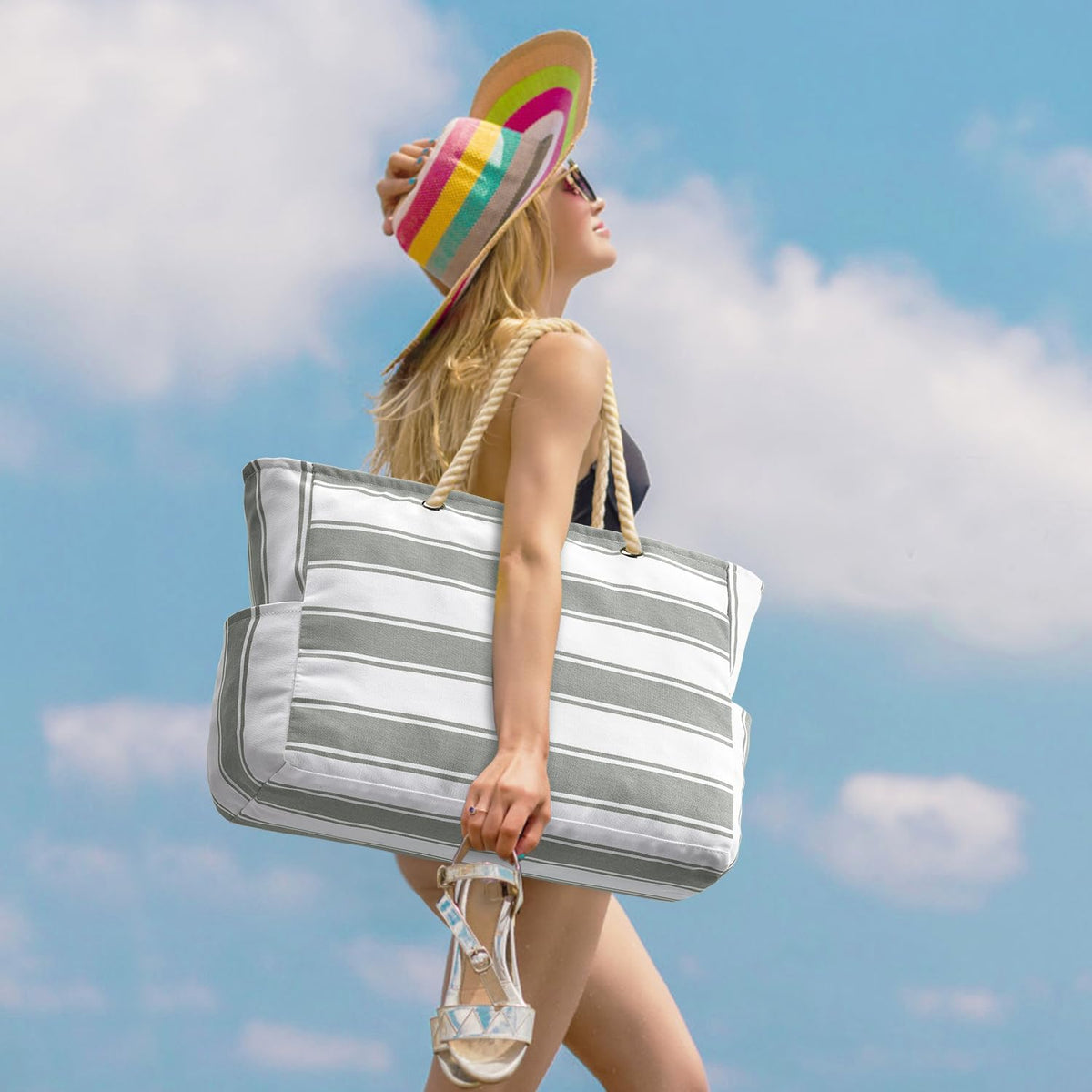 Waterbestendige Strandtas Oversized met Zandwerende Binnenvulling - Perfecte Zomertas voor Strand, Zwembad en Reizen