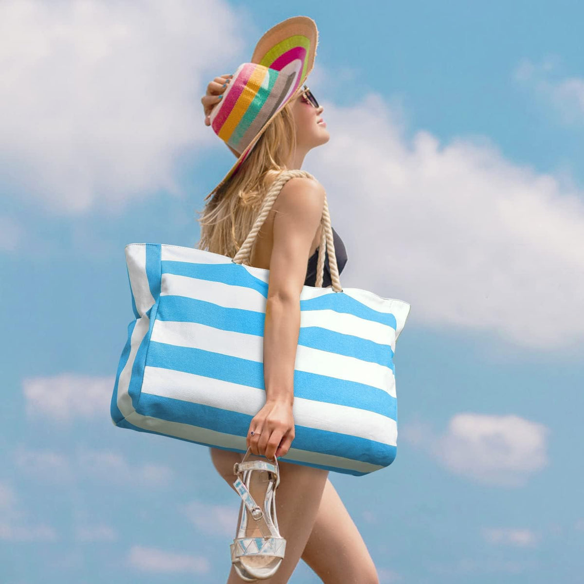 Waterbestendige Strandtas Oversized met Zandwerende Binnenvulling - Perfecte Zomertas voor Strand, Zwembad en Reizen