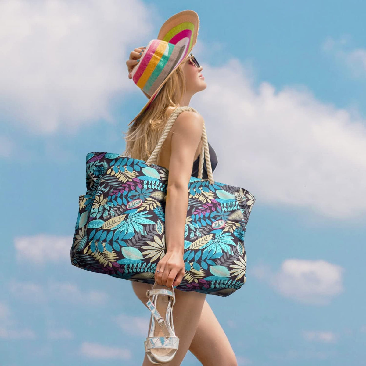 Waterbestendige Strandtas Oversized met Zandwerende Binnenvulling - Perfecte Zomertas voor Strand, Zwembad en Reizen