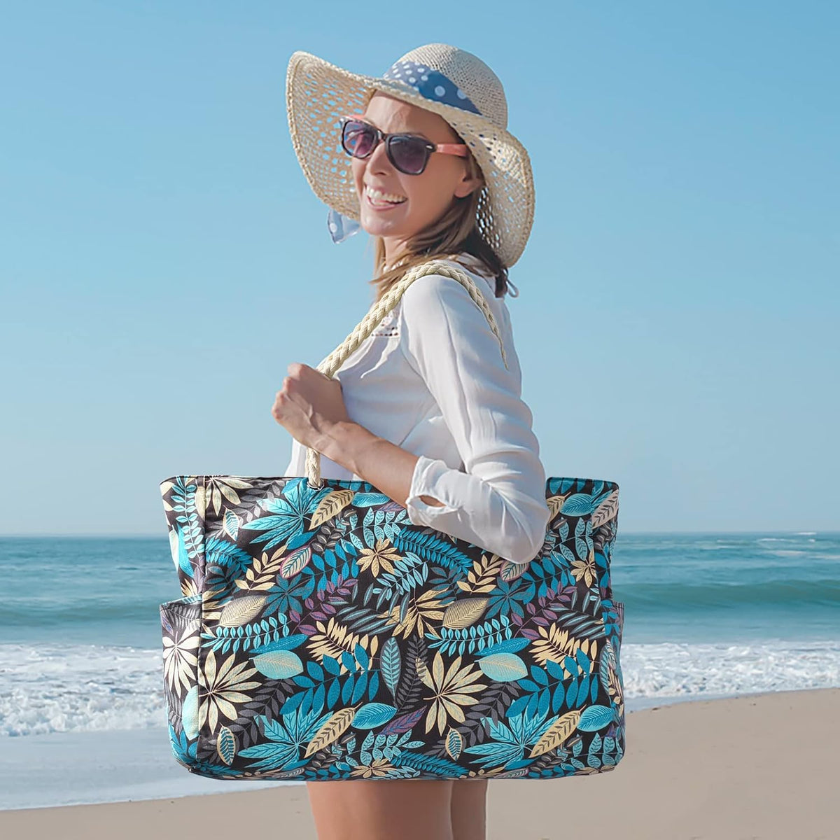 Waterbestendige Strandtas Oversized met Zandwerende Binnenvulling - Perfecte Zomertas voor Strand, Zwembad en Reizen