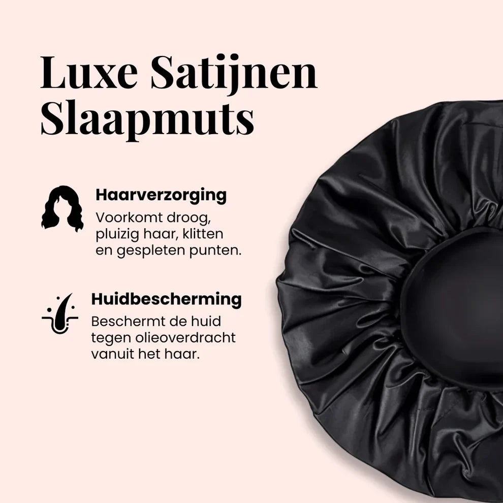 Zijden Slaapmuts van Satijn - Beschermt Haar Tegen Breuk & Pluis (One Size)