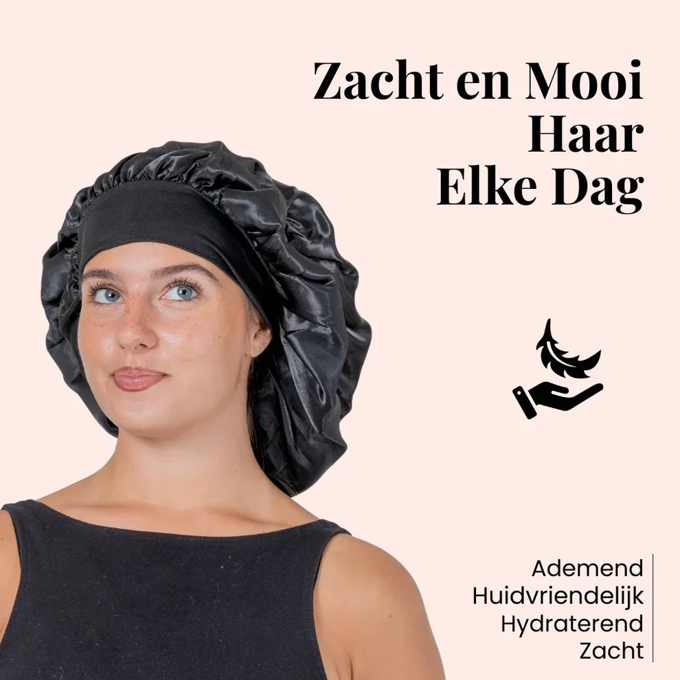 Zijden Slaapmuts van Satijn - Beschermt Haar Tegen Breuk & Pluis (One Size)
