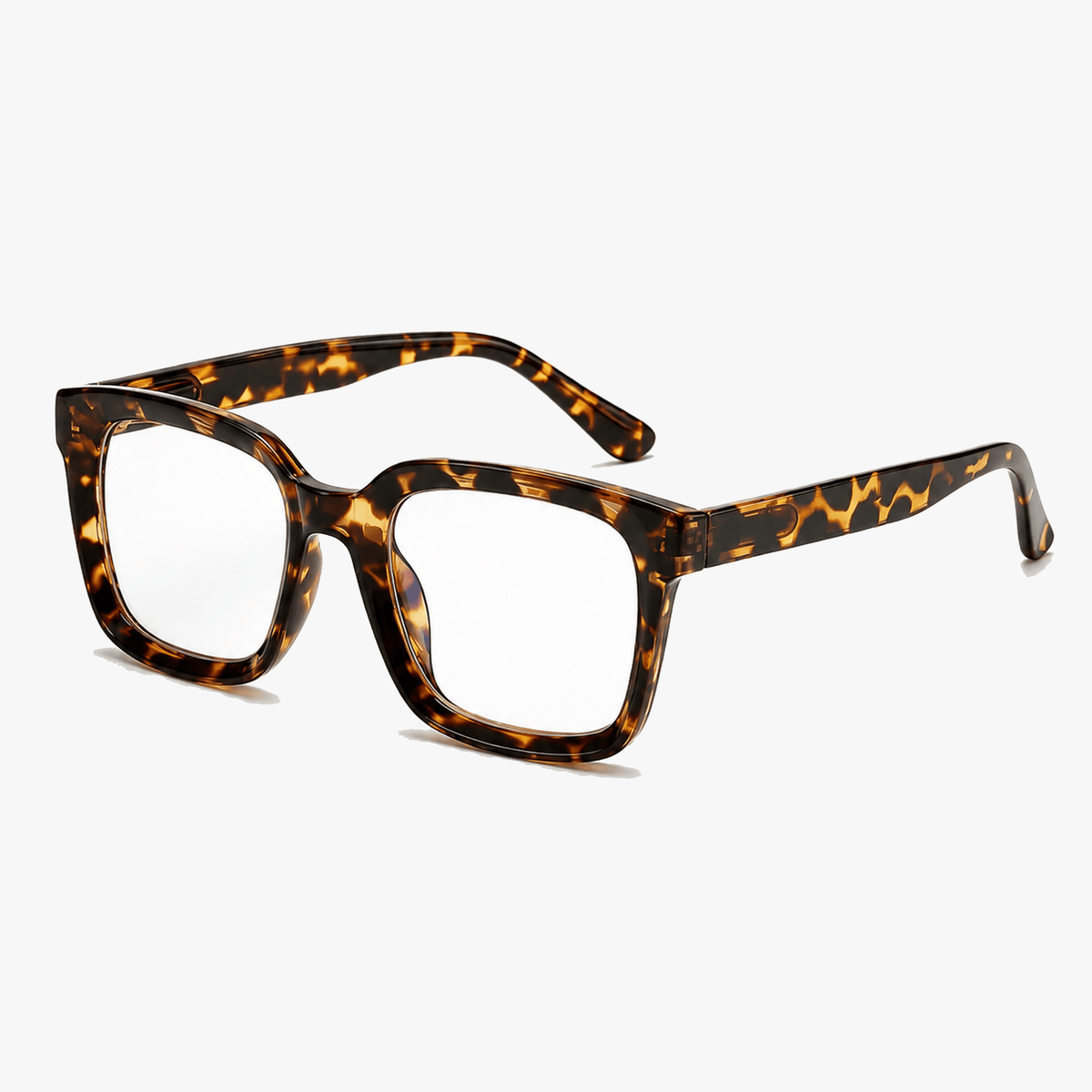Oversized Leesbril met Schildpaddenmotief - Bluelight Filter & Veermechanisme