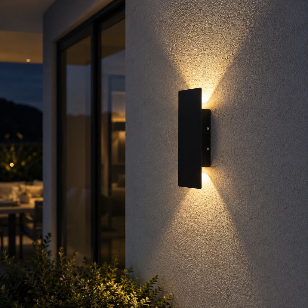 Zwarte Buitenlamp LED Wandverlichting Weerbestendig Aluminium 6W 18W 24W IP65 Tuin Terras Balkon Veranda
