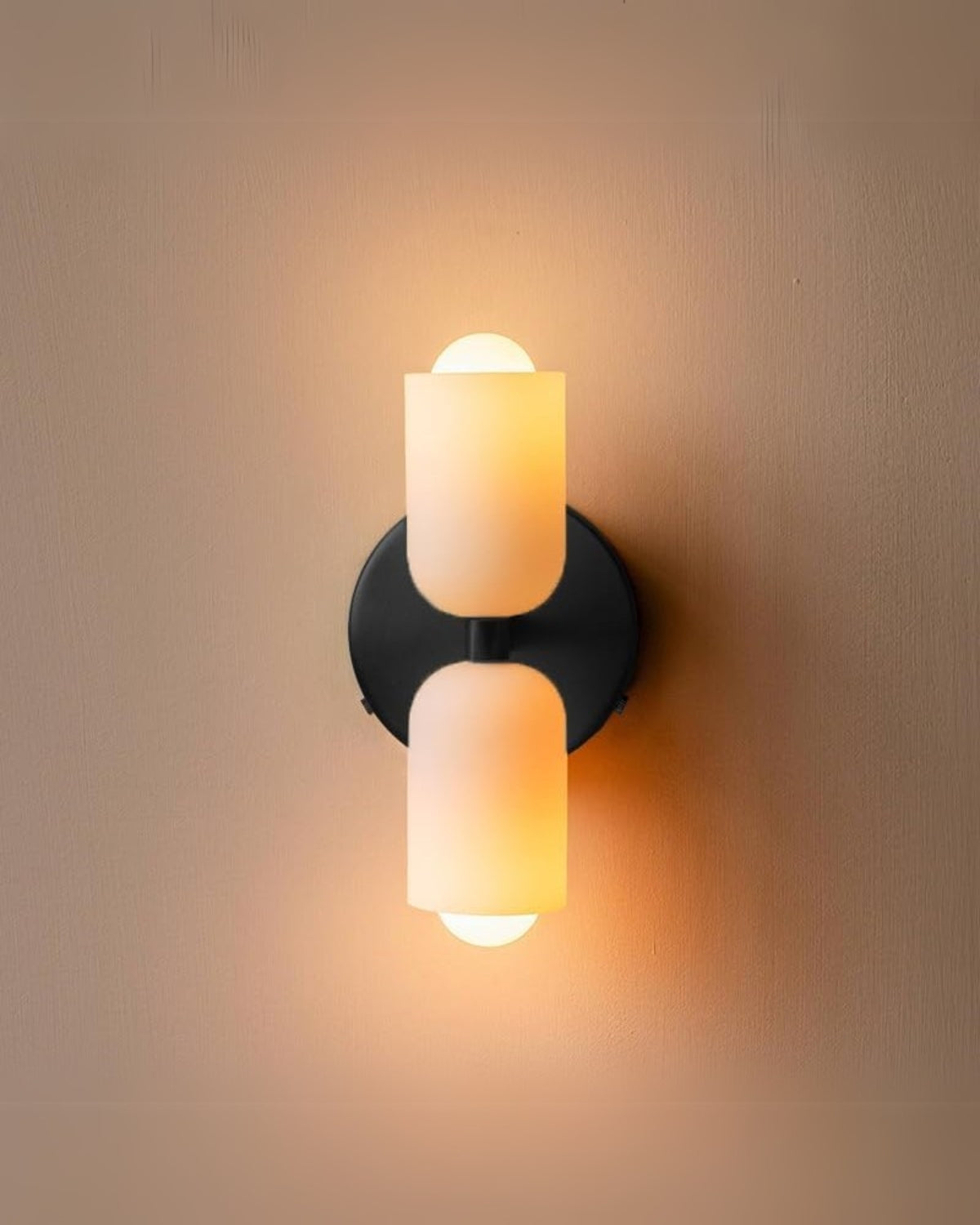 Wandlamp met Dubbele Glazen Kappen voor Slaapkamer en Woonkamer - E27 Wandverlichting
