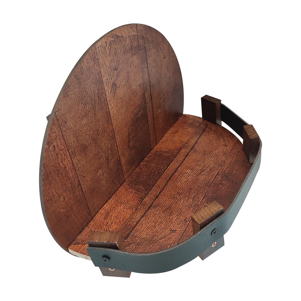 Wandplank Whiskeyvat Gerecycled Eikenhout 30x30x16cm Rustiek Industrieel Bar Interieur Wanddecoratie Opbergruimte