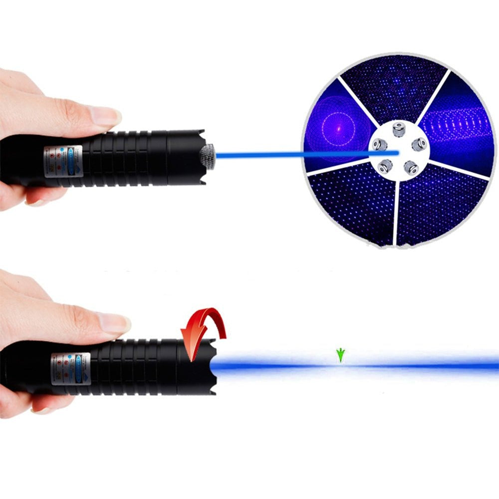 Tactische Laserzoeker 450nm Hoge Intensiteit Verstelbare Focus Aluminium Behuizing 5000m+ Bereik Outdoor Survival Zaklamp Vuurstarter Blauw Laser Compacte Krachtige Lichtstraal
